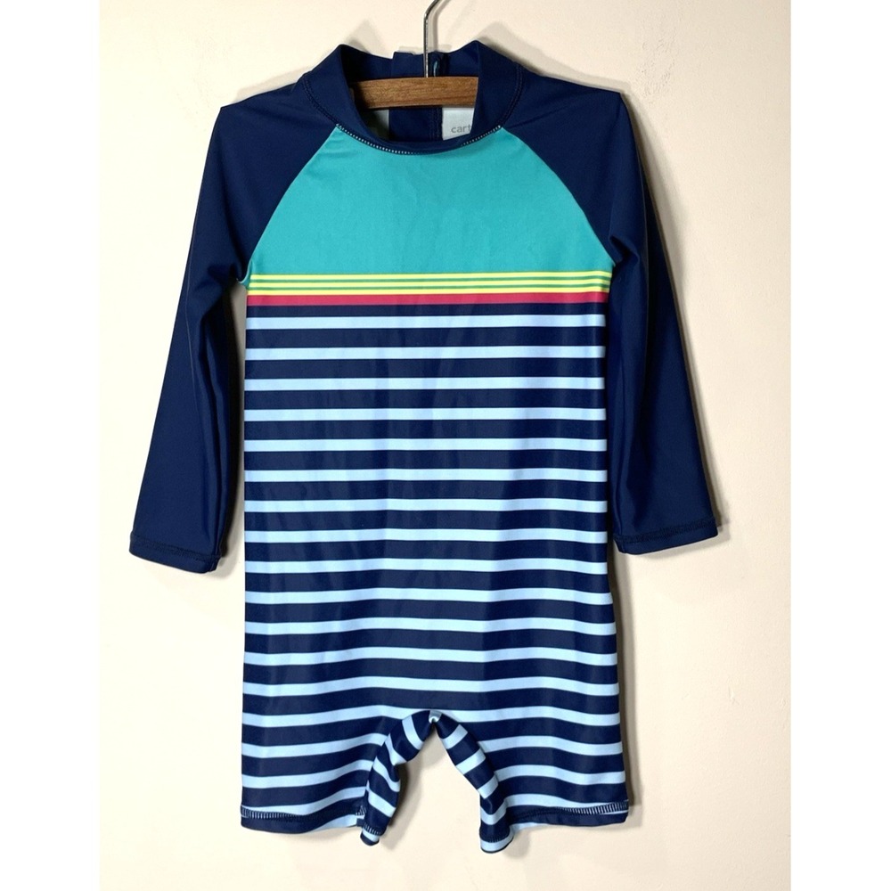Carters Infant Rashguard Swimsuit Size 18m Blue Stripe‎